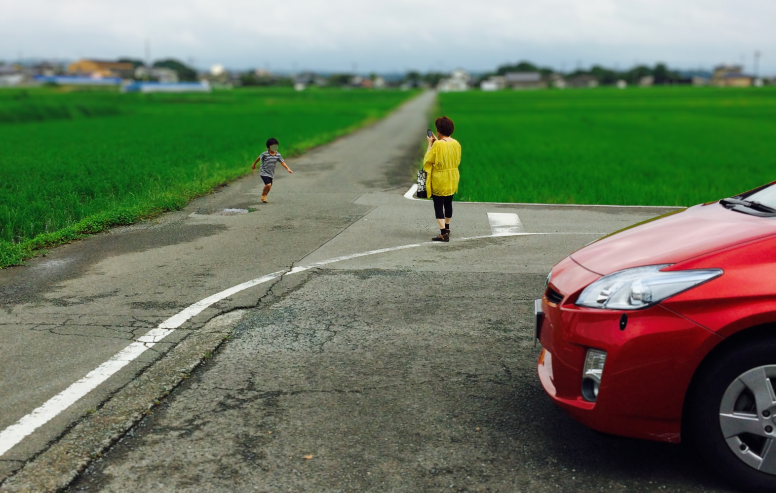 2014年8月のドライブ、母と息子(孫と祖母)