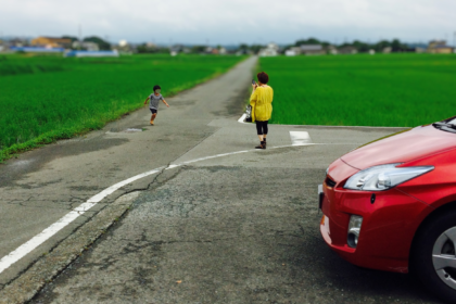 2014年8月のドライブ、母と息子（孫と祖母）